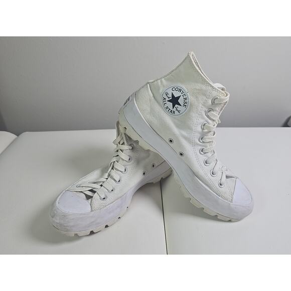 Converse Chuck Taylor All Star Lugged Hi White Womens 9 Shoes Sneakers Chunky - Picture 2 of 8